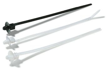 Kabelbinder mit Befestigungselement, 1-teilig mit Spreizanker, mit Teller