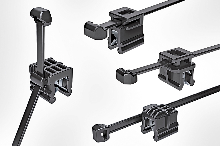 Kantenclips für vier verschiedene Edge-Clip Orientierungen